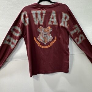 Harry Potter Hogwarts Alumni Maroon Spirit Jersey Long Sleeve T-Shirt Men Large